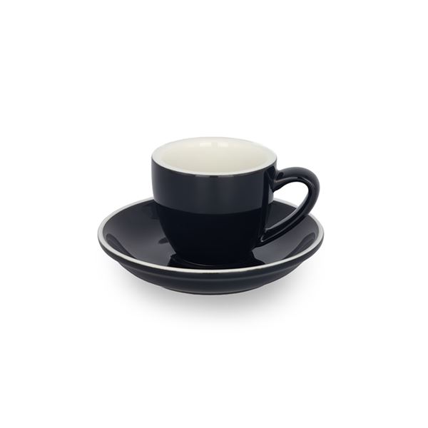 Epic Cup+Saucer 70ml Black 6 pcs