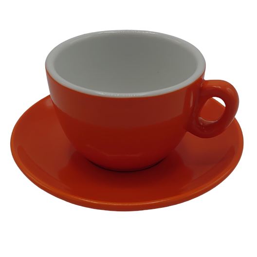 Inker cup with saucer Cappuccino 170ml Orange 6 pcs