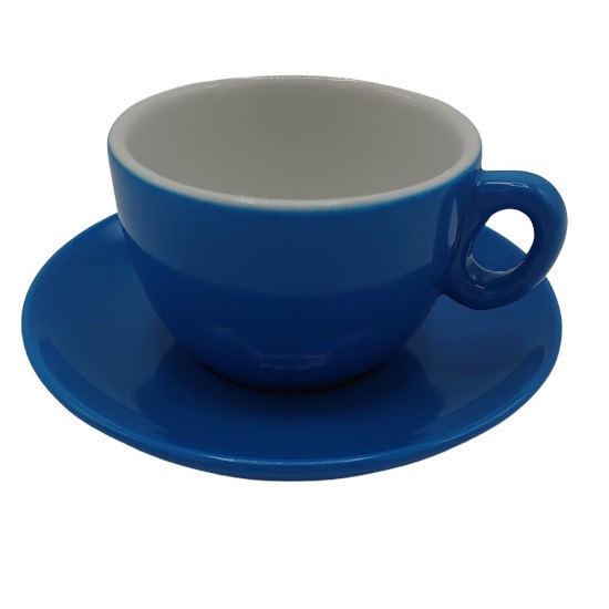 Inker cup with saucer Cappuccino 170ml Blue 6 pcs