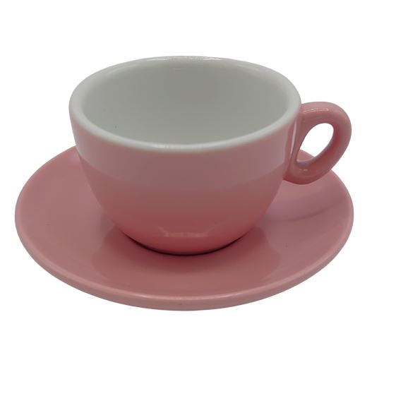 Inker cup with saucer Cappuccino 170ml Pink 6 pcs