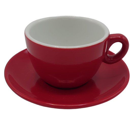 Inker cup with saucer Cappuccino 170ml Red 6 pcs