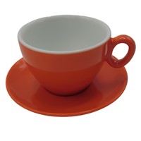 Inker cup with saucer Cappuccino 250ml Orange 6pcs