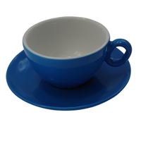 Inkerpor cup with saucer Cappuccino 250ml Blue 6pcs