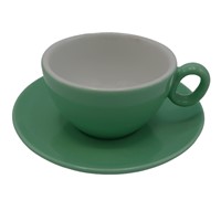 Inkerpor cup with saucer Cappuccino 250ml Mint Green 6pcs