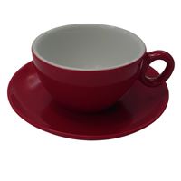 Inkerpor cup with saucer Cappuccino 250ml Red 6pcs Inkerpor cup with saucer Cappuccino 250ml Red 6pcs