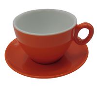 Inker cup with saucer Latte 350ml Orange 6pcs