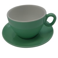 Inkerpor cup with saucer Latte 350ml Mint Green 6pcs