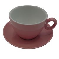 Inkerpor cup with saucer Latte 350ml Pink 6pcs