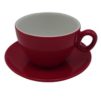 Inkerpor cup with saucer Latte 350ml Red 6pcs Inkerpor cup with saucer Latte 350ml Red 6pcs