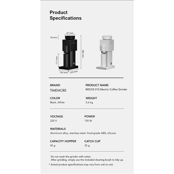 Timemore BRICKS 01S Electric Coffee Grinder Black