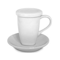 Cup and Saucer with Integrated Filter