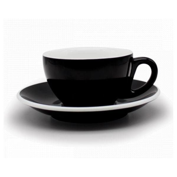 Epic Cup+Saucer 360ml Black 6 pcs