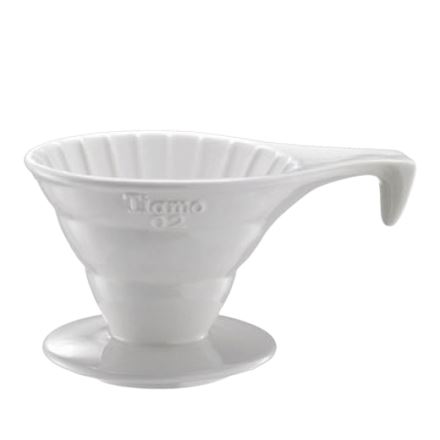 Tiamo Ceramic Coffee Dripper V02 White