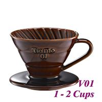 Tiamo Ceramic Coffee Dripper V01 Brown
