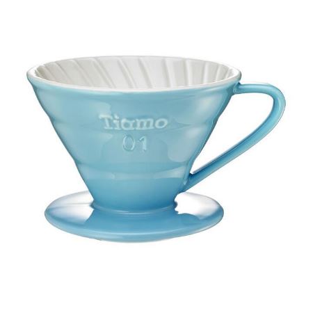 Tiamo Ceramic Coffee Dripper V01 Light Blue