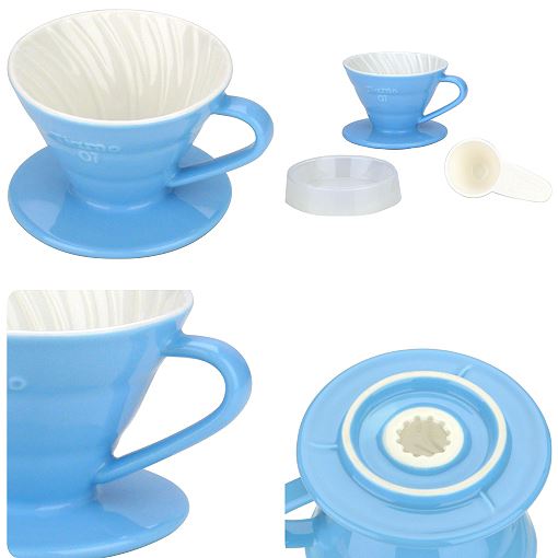 Tiamo Ceramic Coffee Dripper V01 Light Blue