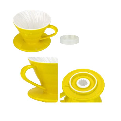 Tiamo Ceramic Coffee Dripper V01 Yellow