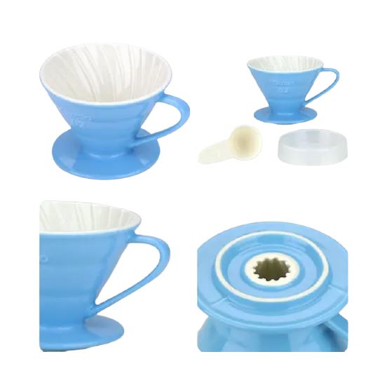 Tiamo Ceramic Coffee Dripper V02 Blue