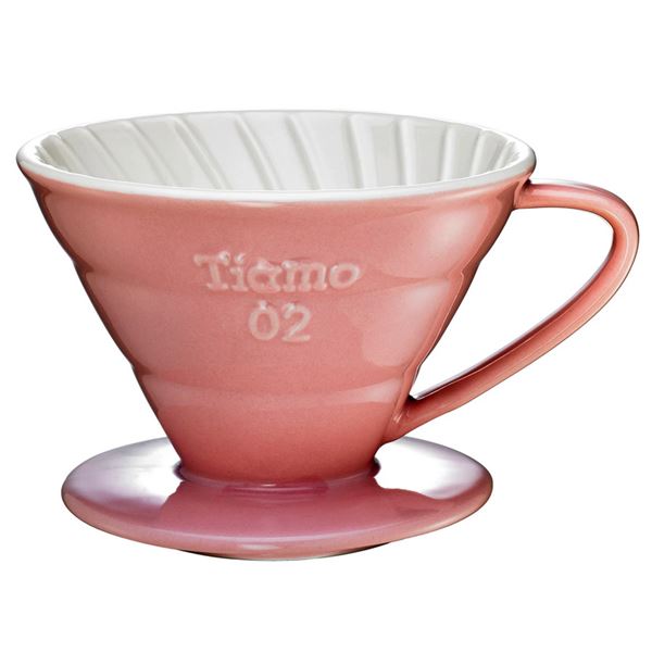 Tiamo Ceramic Coffee Dripper V02 Pink