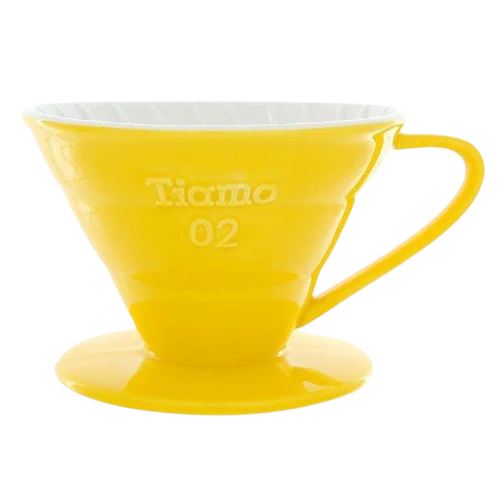 Tiamo Ceramic Coffee Dripper V02 Yellow
