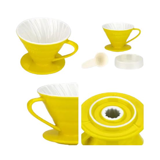 Tiamo Ceramic Coffee Dripper V02 Yellow