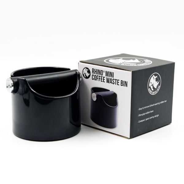 Rhino Mini Coffee Waste Bin Black