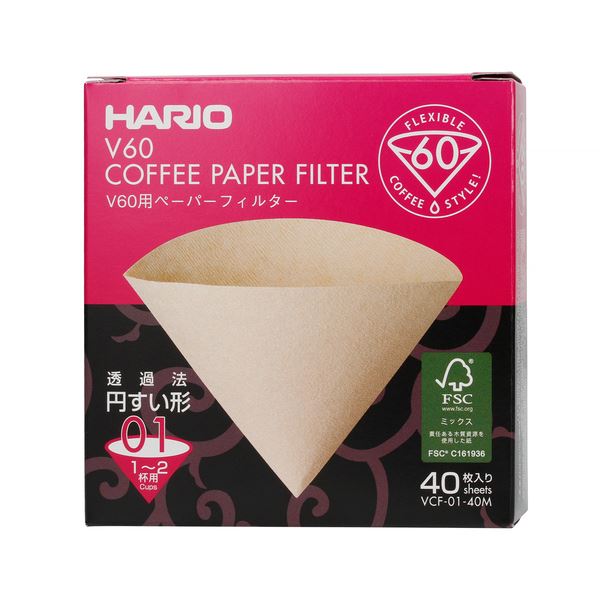 Hario Misarashi brown paper filters V60-01 40 pcs
